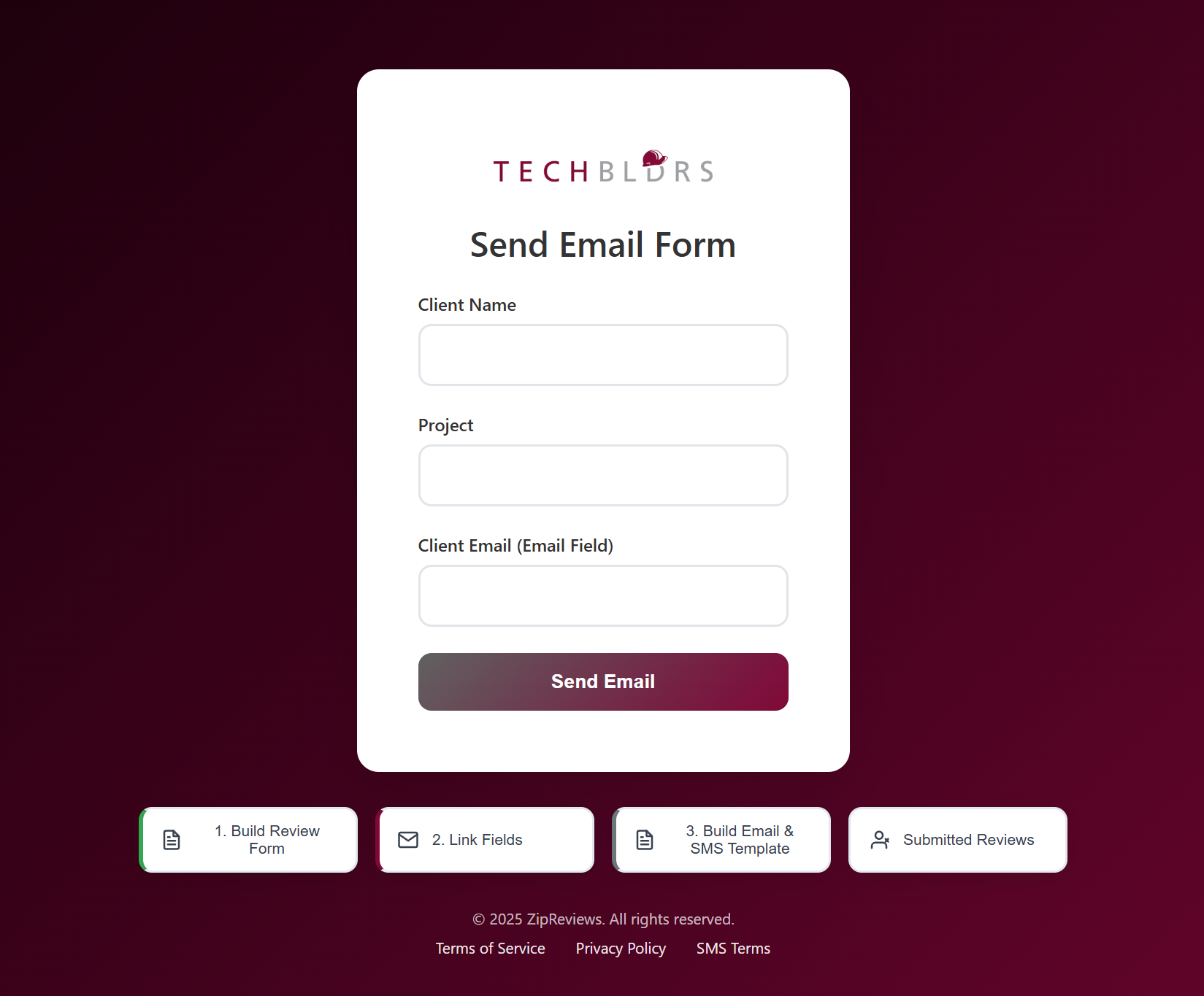 Zipreviews Send Review Request Form